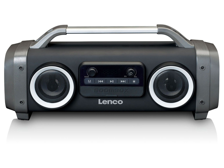 Gehe zu Vollbildansicht: Lenco SPR-100 IPX4 Boombox mit PLL FM-Radio, USB, SD und Lichtern - Bild 1