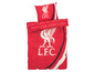 Bettwäsche mit Liverpool FC Logo und dem Schriftzug 'You'll Never Walk Alone'.