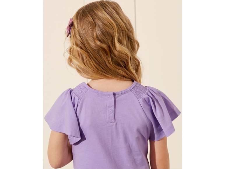 Gehe zu Vollbildansicht: LUPILU® Kleinkinder T-Shirt Mädchen, 2 Stück, eins mit Print, aus reiner Baumwolle - Bild 6