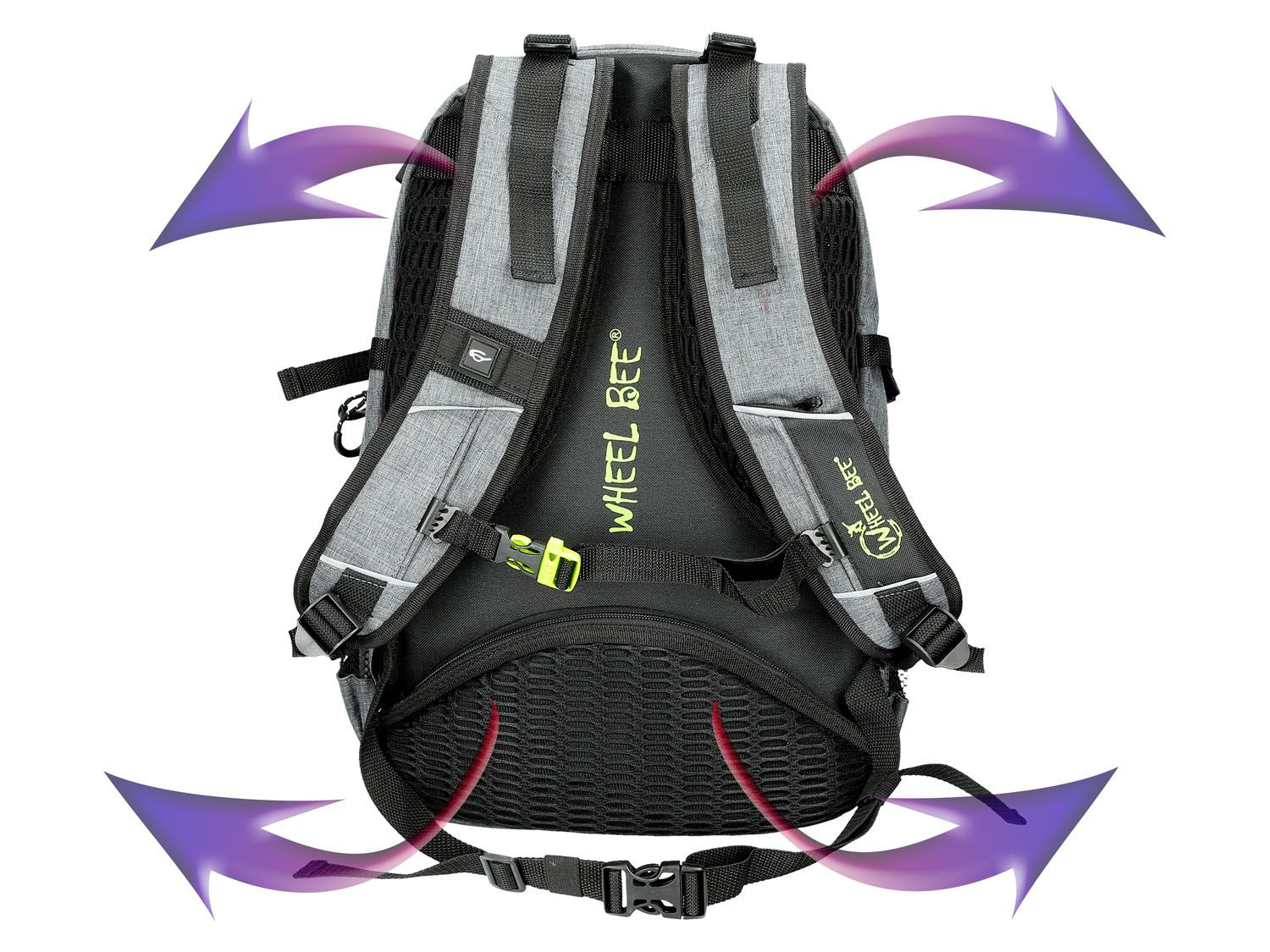 Rucksack Motorrad WHEEL BEE Fahrrad-Rucksack Stelvio  Schwarz Mit  Integriertem LED-Licht  950019