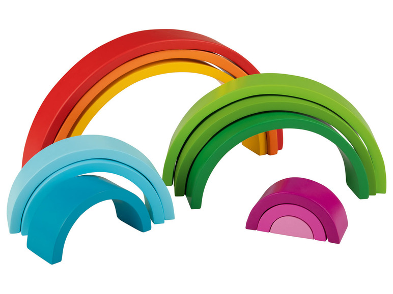 Gehe zu Vollbildansicht: Playtive Holz Spielzeug Montessori, regenbogenfarben - Bild 6