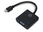 Ein schwarzes HP Mini DisplayPort zu VGA Adapterkabel.
