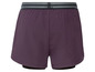 Lila Sport Shorts mit integrierter Unterhose