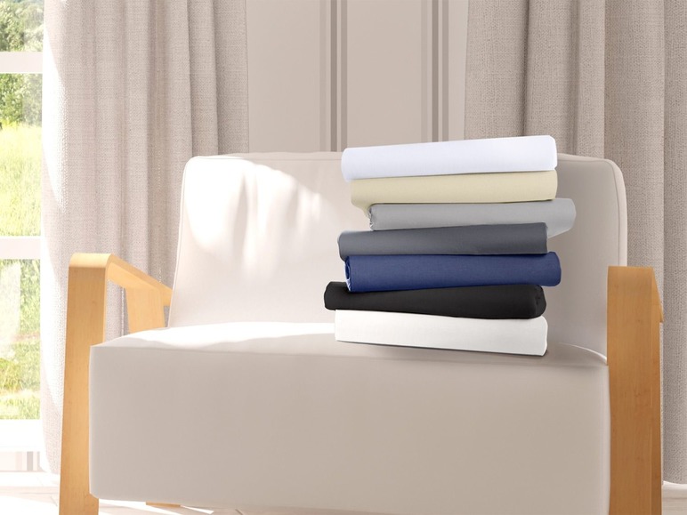 Gehe zu Vollbildansicht: Biberna Jersey Spannbettlaken, für Matratzentopper, aus Baumwolle und Elasthan, bügelfrei - Bild 2