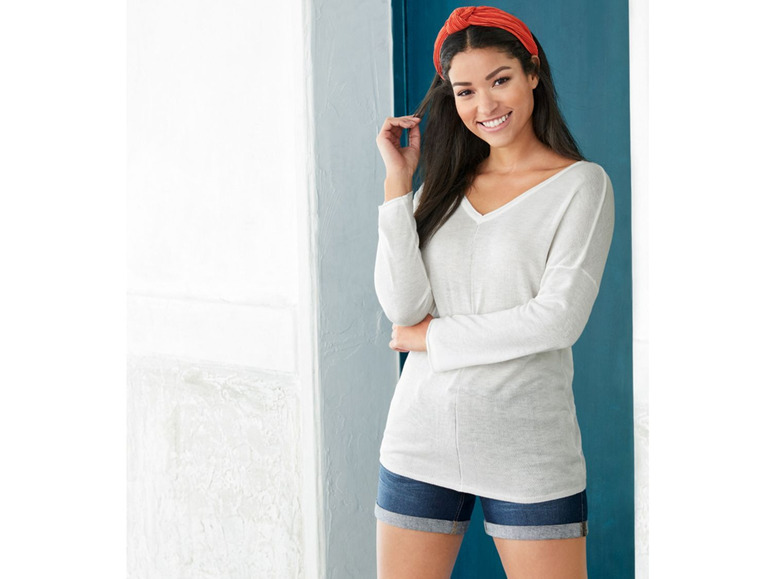 Gehe zu Vollbildansicht: ESMARA® Pullover Damen, überschnittene Schultern, mit Viskose - Bild 3
