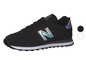 Schwarze New Balance Sneaker mit holografischem 'N'-Logo