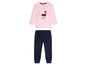 Baby Mädchen Pyjama Set mit rosafarbenem Shirt mit Dackel und blauer Hose