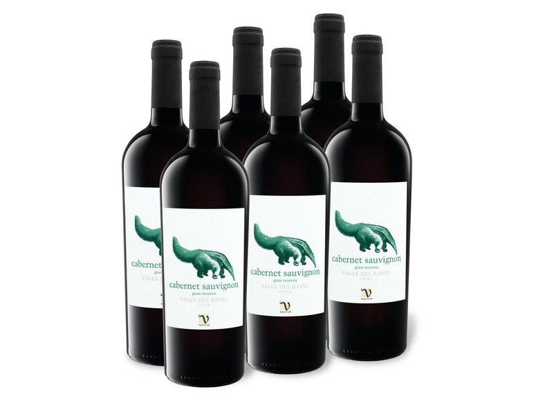 Gehe zu Vollbildansicht: 6 x 0,75-l-Flasche Weinpaket VIAJERO Cabernet Sauvignon Gran Reserva Valle del Rapel trocken, Rotwein - Bild 1