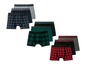 Ein Set Boxershorts in verschiedenen Farben und Karomustern.