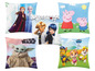 Kissen mit Motiven von Frozen, Miraculous, Peppa Pig, Star Wars und Paw Patrol.