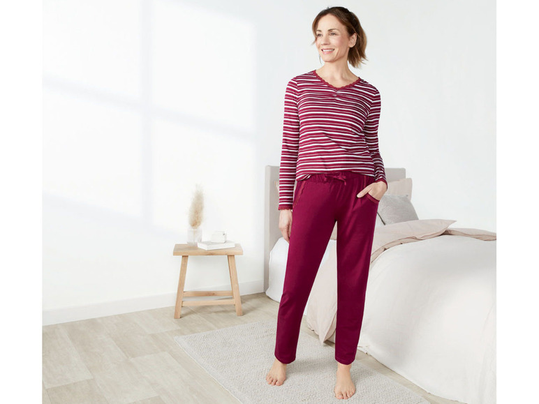 Gehe zu Vollbildansicht: esmara® Damen Pyjama, aus reiner Baumwolle - Bild 3
