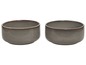 Zwei graue Schalen mit einem dezenten braunen Rand.
