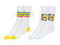 Zwei Paar weiße Socken mit Lidl-Logo und dem Text #LidlFan.