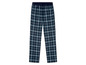 Blaue Pyjamahose mit Karomuster.
