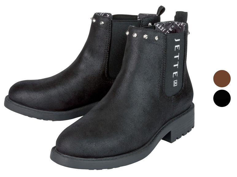 Schwarze Jette Chelsea Boots mit Nieten.