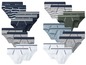 Ein Set mit 12 Boxershorts für Jungen in verschiedenen Farben und Mustern.