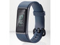 Ein dunkelblauer Fitness-Tracker mit schwarzem Display.
