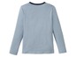 Hellblaues Langarmshirt mit Rundhalsausschnitt.