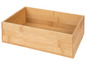 Eine leere Aufbewahrungsbox aus Bambus.