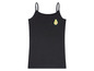 Ein schwarzes Tanktop mit Avocado-Druck.