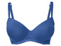 Ein dunkelblauer BH mit glatten Cups.