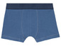 Blaue Boxershorts mit dunkelblauem Bund.