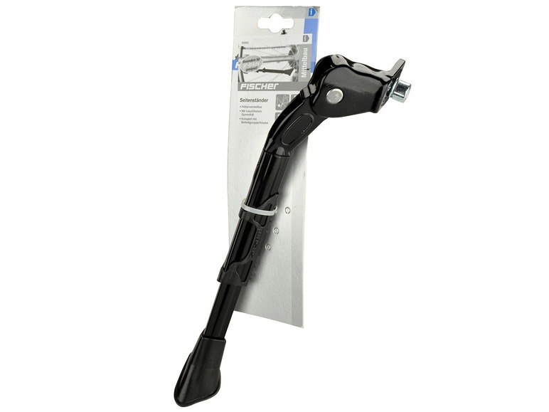 Ein schwarzer Fahrradständer von Fischer.