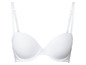 Ein weißer BH mit glatten Cups.