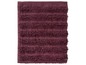Burgunderrotes Frotteehandtuch mit Streifen.