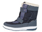 Wasserdichte blaue Winterstiefel mit Fleece-Futter.