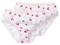 Zwei weiße Unterhosen mit rosa Herzchen-Muster.