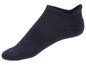 Ein dunkelblauer Socken für den Knöchel.