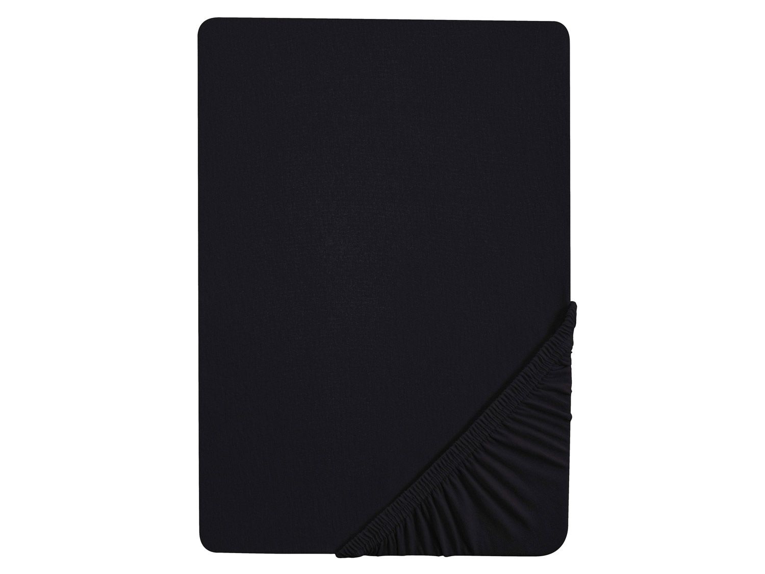 Biberna Feinjersey Spannbettlaken (Schwarz, 180 – 200 x 200 cm) | 04005774159158