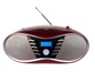 Ein roter Dual-CD-Player mit Radio.