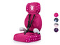 Ein rosa Kindersitz mit Feen-Print.