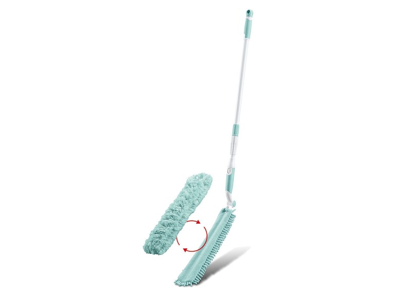 Ein Teleskop-Staubwedel mit austauschbaren Mikrofaser-Putzlappen.