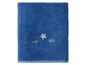 Blaues Handtuch mit Muscheln und einem Stern
