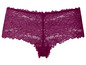 Bordeauxfarbene Spitzenunterwäsche.