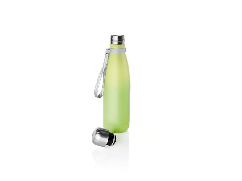 Gehe zu Vollbildansicht: ERNESTO® Isolierflasche, 0,5 l Fassungsvermögen, mit Trageschlaufe, aus Edelstahl - Bild 8