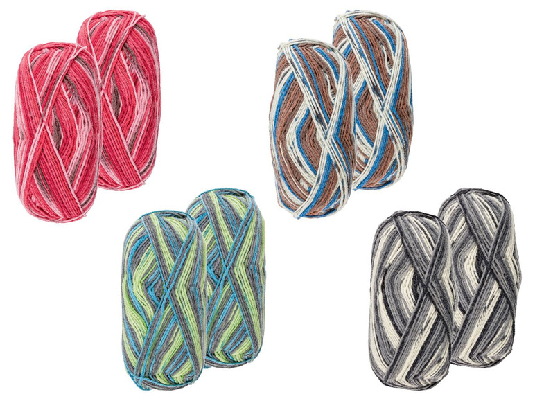 Gehe zu Vollbildansicht: CRELANDO® Sockenwolle »Verena«, 2 Stück, 6-fädig, mit Schurwolle - Bild 1