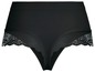 Schwarze Damen-Slip mit Spitze.
