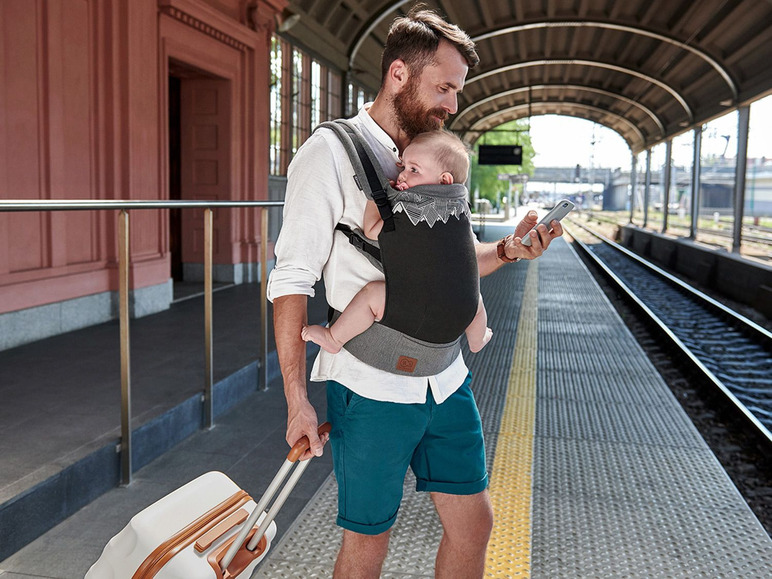 Gehe zu Vollbildansicht: Kinderkraft Babytrage »Milo«, vor dem Bauch & auf dem Rücken tragbar, ergonomisches Design - Bild 15