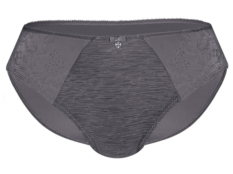 Graue Slips mit Spitzendetails.