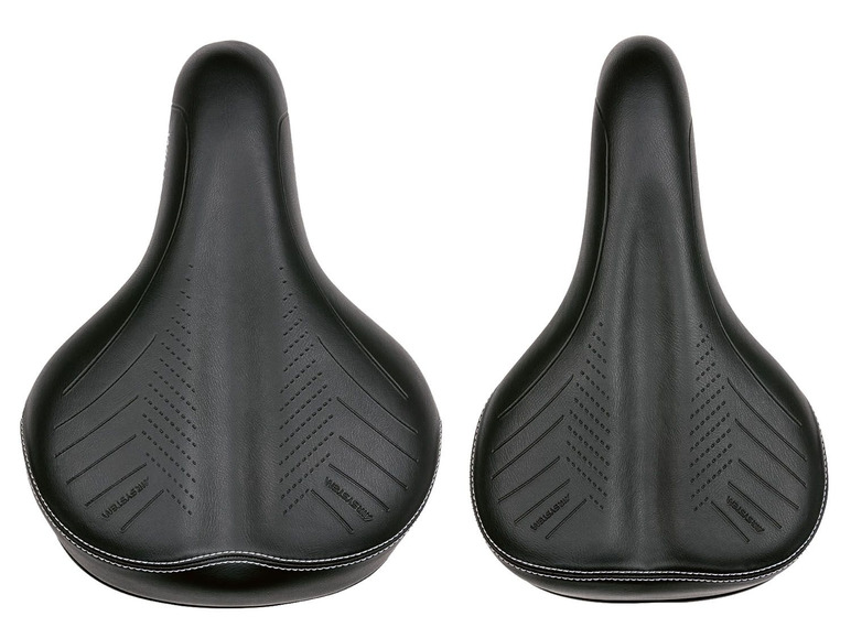 Zwei schwarze Selle Royal Fahrradsättel mit Air System.