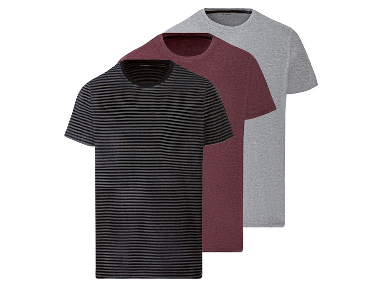 Gehe zu Vollbildansicht: LIVERGY® Herren T-Shirt, 3 Stück, mit Baumwolle - Bild 2