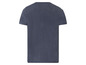 Ein dunkelblaues T-Shirt mit kurzen Ärmeln.