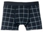 Ein Paar blaue Boxershorts mit Karomuster.