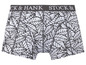 Weiße Boxershorts mit schwarzem Blattmuster von CK & Hank Stock &