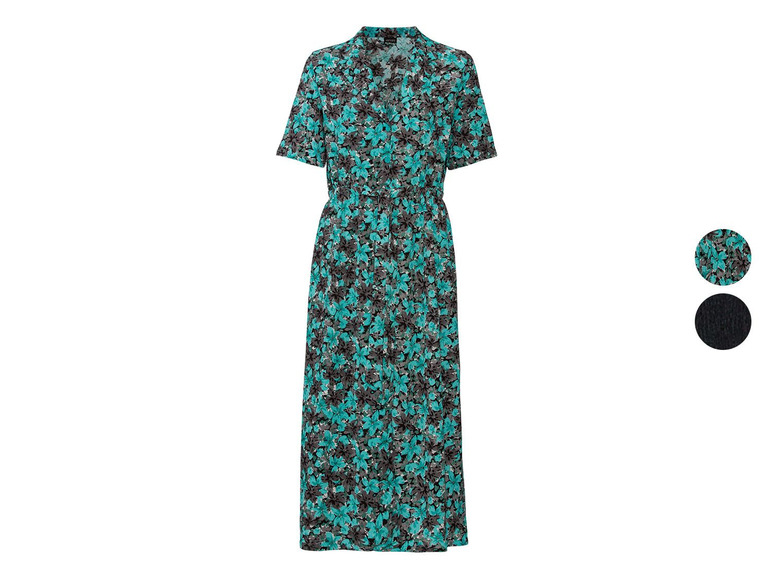 Gehe zu Vollbildansicht: ESMARA® Kleid Damen, mit Reverskragen, Gummizug - Bild 1
