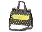 Eine graue Wickeltasche mit gelben Punkten von Chic4Baby.